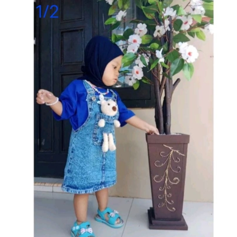 Overall Jeans Celana dan Rok Boneka Usia 1-7 Tahun