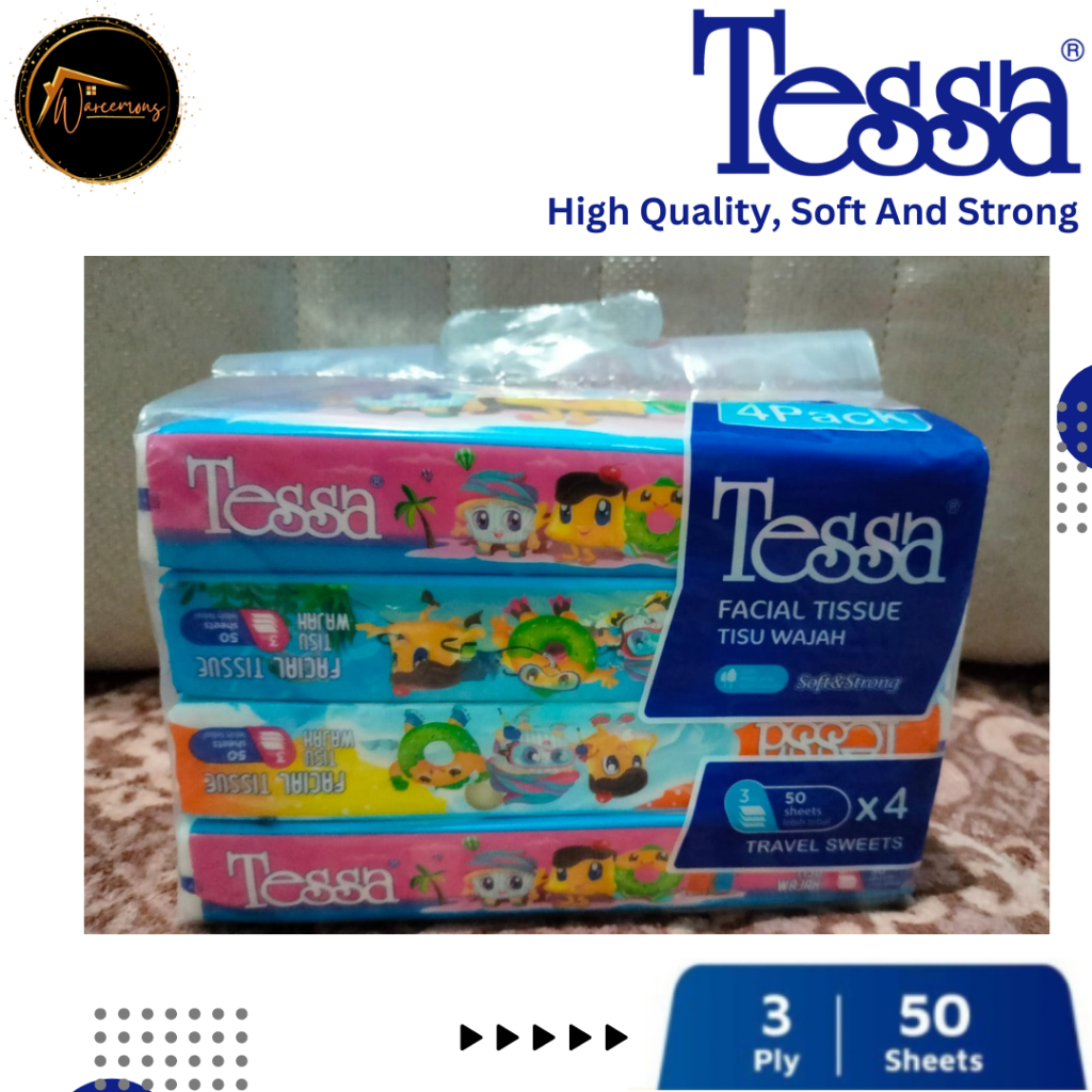 Tissue Tessa 3Ply 50 Sheets isi 4pcs