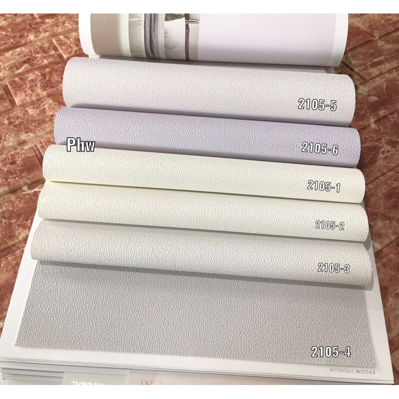 WALLPAPER DINDING MOTIF POLOS BERSERAT PERKANTORAN UNGU LILAC ,PUTIH ER2