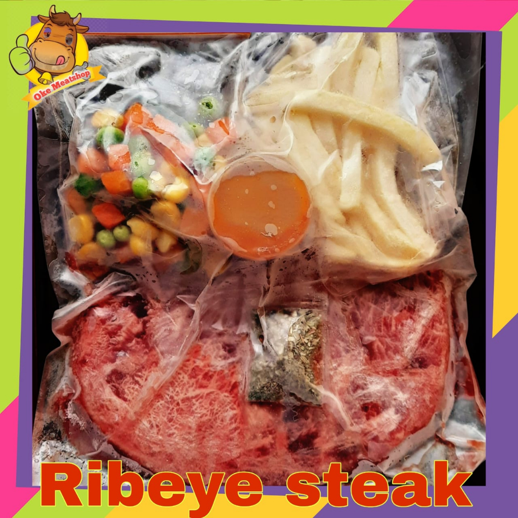 

Paket Steak Ribeye Meltic lengkap steak+kentang+sauce+vegetable