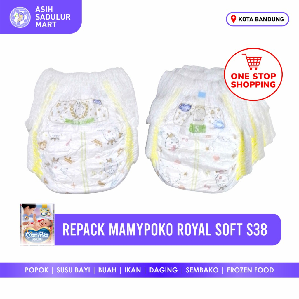 Repack Mamypoko Royal Soft S 38 Popok Bayi Size S Bandung