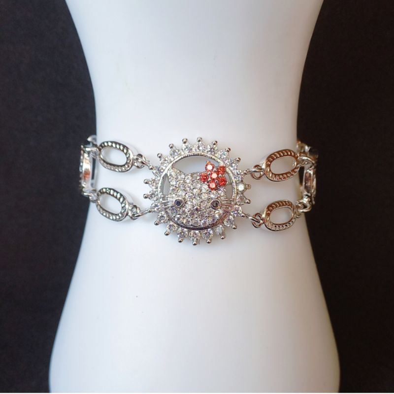 Gelang Anak Rantai Silver Lebar