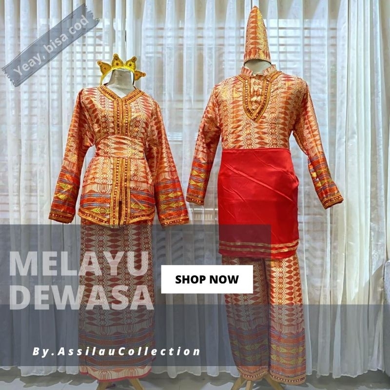 Baju Adat Dewasa Melayu Riau Satuan (Laki/Cewek)