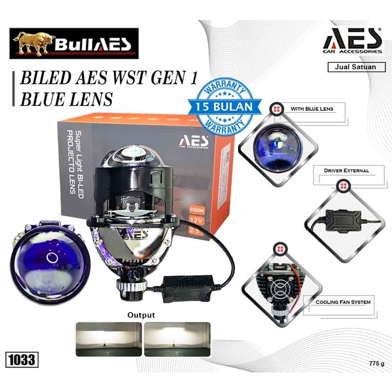 ORIGINAL AES BILED 2.5 WST Bluelens AES I Projector AES BILED 2.5 inchi MOTOR MOBIL UNIVERSAL