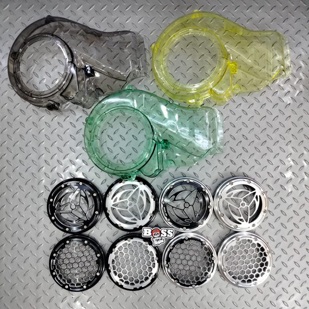 Cover Fan Transparan + Grill Fan CNC Tony Scooter Sprint Prima LX GTS