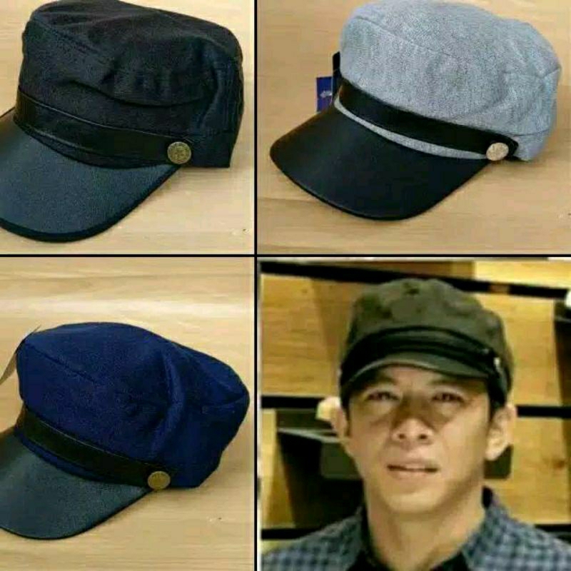 Topi Komando Ariel bahan kaos lembut sentong imitasi kulit nyaman