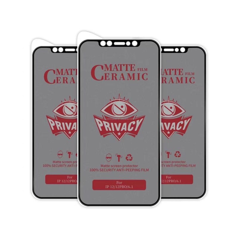 Tempered Glass + Pack Full Cover Ceramic Anti Spy Matte For iPhone X/XS MAX 6 7 8 Plus 11 12 13
