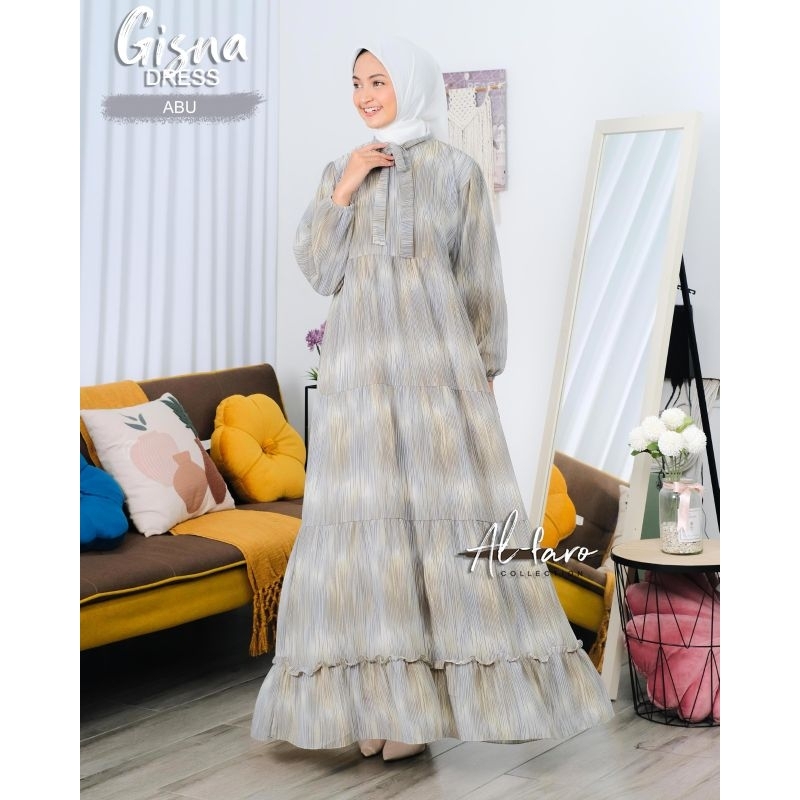 GAMIS GISEL GISNA DAN KEYSHA MONA ORI ALFARO DRESS SET OUTHER 2IN1 AL FARO muslimah update fashion clothes baju muslim muslimah wanita remaja hits ootd reseller dropshiper