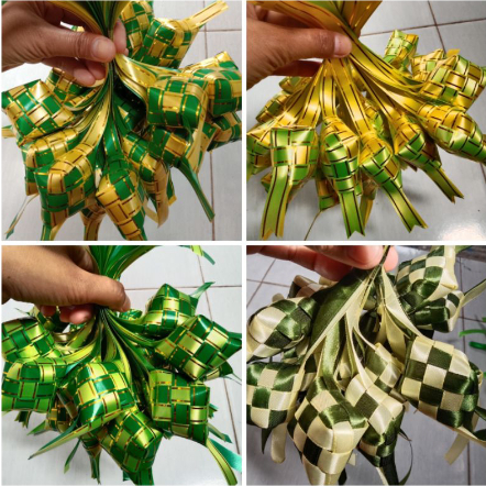 

Bunga Pita ketupat lebaran pita jepang / ketupat hiasan hampers lebaran / pita hias / hiasan parcel / Pita lebaran bunga murah