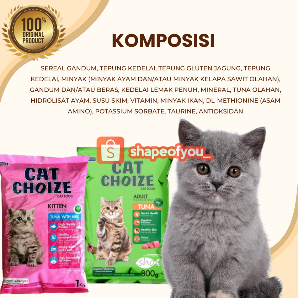 Cat Choize Kitten Catchoize Plus Makanan Kucing Kering Cat Choice Freshpack Dry Food
