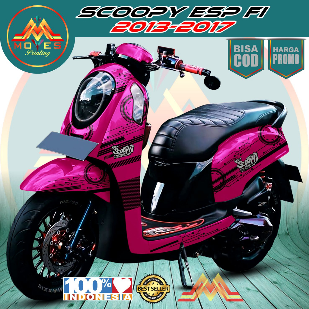 Bisa COD. Decal Scoopy Stiker Decal Motor Scoopy ESP FI Full Body scoopy 2013-2017