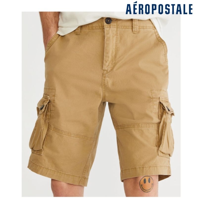 Aeropostale Celana Cargo Pendek Pria Branded Original Bahan Melar stretch Katun Impor Berkualitas In