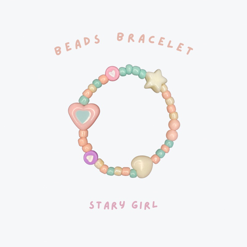 stary girl | beads bracalet | gelang manik | korean bracelet | gelang lucu | gelang love | star | custom size