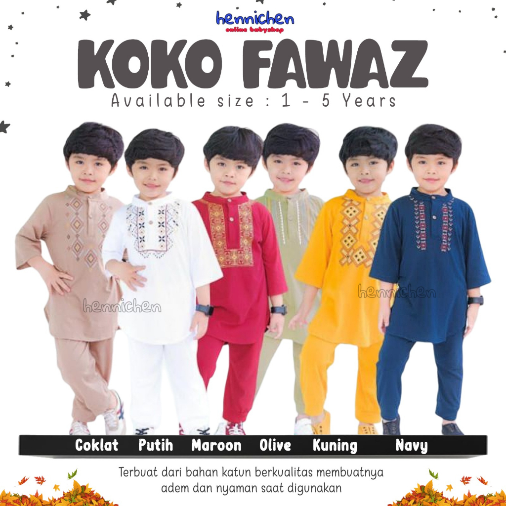 PROMO 7.7 Smilee Koko Fawaz 1-5 Tahun Setelan Koko Raya Lucuna Anak Lebaran BAJU LEBARAN ANAK