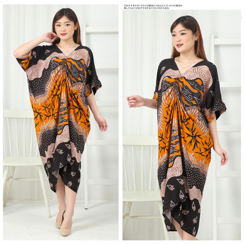 DRESS JUMBO KAFTAN BATIKKU KERAH V BUMIL MURAH ADEM