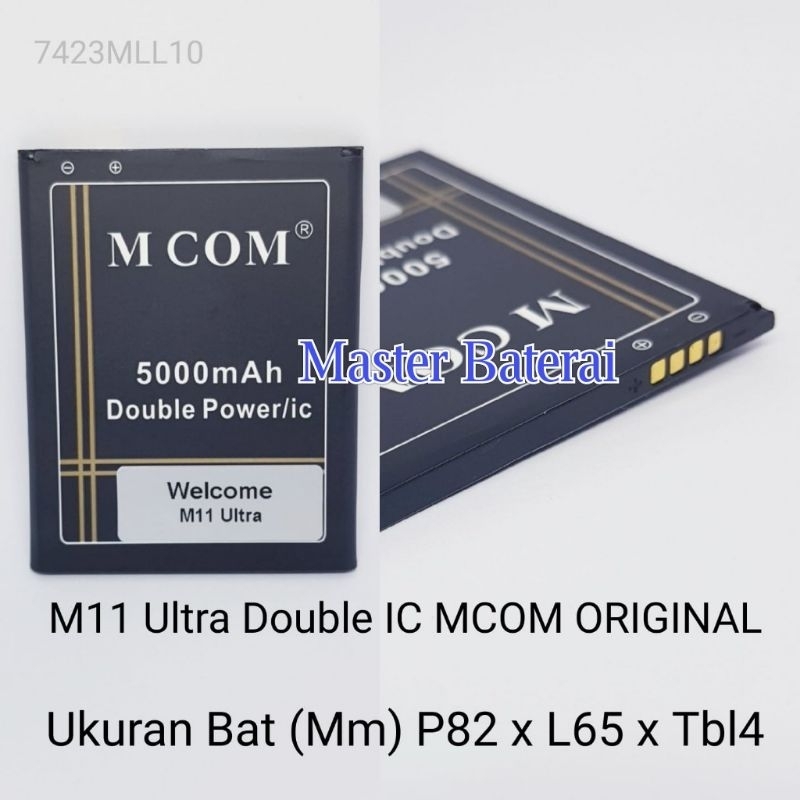 Baterai Mcom Welcome M11 Ultra Wellcome M11Ultra Double IC Original