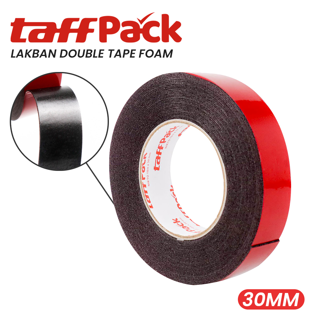 TaffPACK Lakban Double Tape Foam 30 mm x 10 Meter - Red