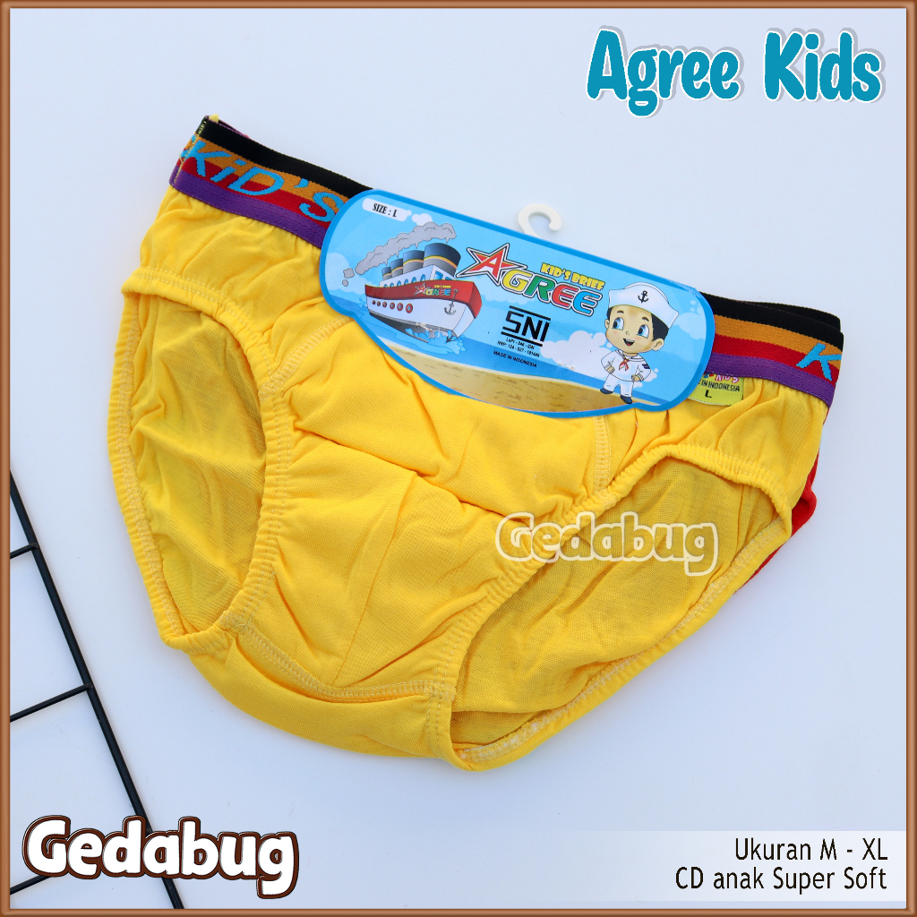 3 Pcs - CD Anak Agree Kids AG 101 /  Cd Anak Karet Boxer Size M - XXL | Gedabug