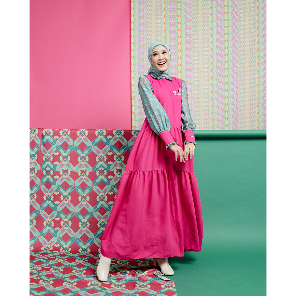 Gala Dress - 2 Warna | Zysku Xena | Gamis Wanita Muslimah Lengan Panjang Colorful