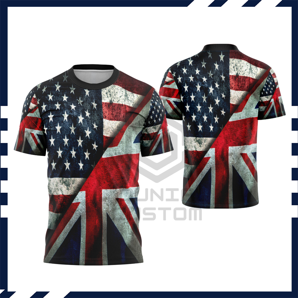 Kaos Bendera Inggris / Baju Kaos T-Shirt Pria Bendera Inggris England Fullprint