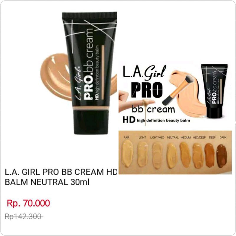 L.A Girl Pro BB Cream HD High Definition Beauty Balm