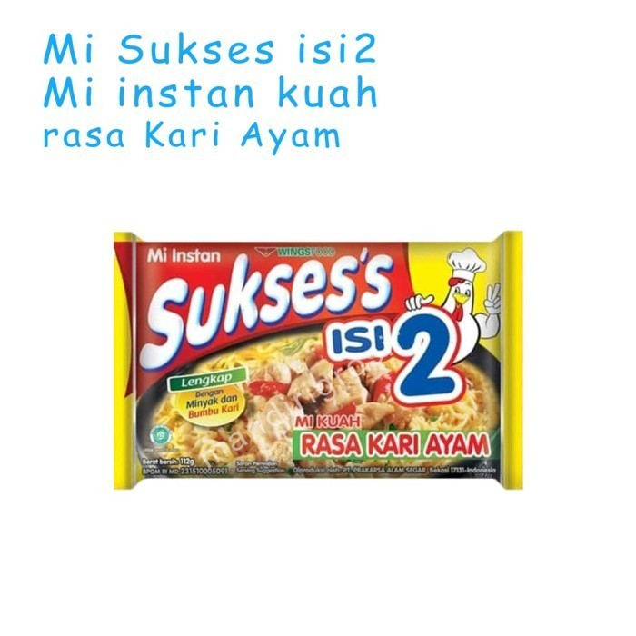 Mie Sukses Isi 2 * Rasa Kari Ayam * Mie rebus 116g