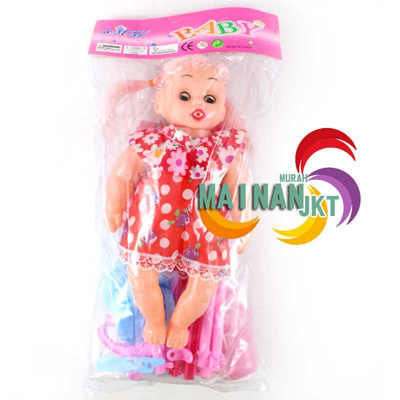 MAINANKEI MAINAN ANAK MURAH BONEKA POPOK STROLER DAPAT MENANGIS LS8888-12 DORONGAN BONEKA TERDAPAT POPOK NGOMPOL