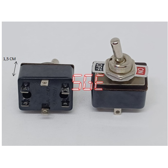Switch Saklar Toggle 6 Pin Hitam Kotak 3A