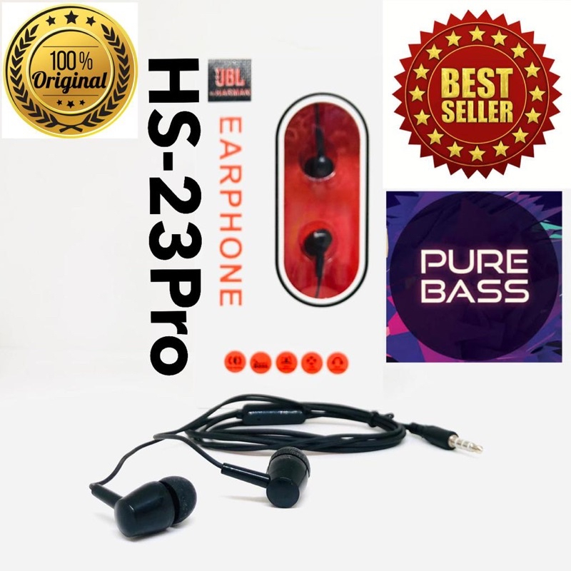 HANDSFREE HEADSET HS 23PRO EARPHONE PUREBASS BY SMOLL