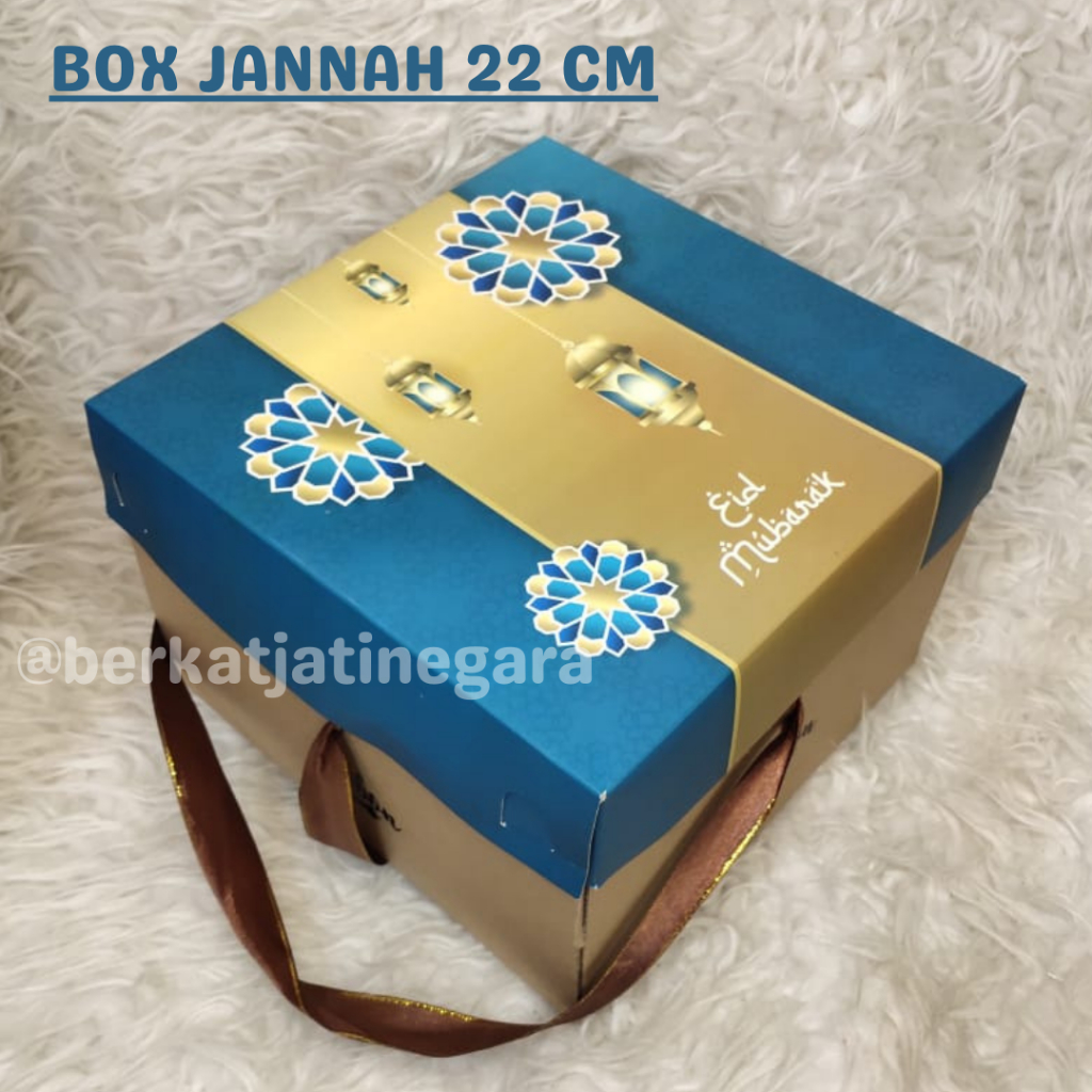 DUS/BOX/KOTAK KUE /BOX LEBARAN / BOX CBX JANNAH BLUE / DUS CAKE 22 CM