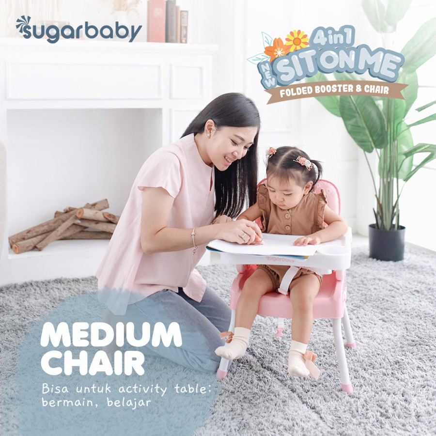 TEMPAT DUDUK BAYI / TEMPAT DUDUK MAKAN BAYI / KURSI MAKAN BAYI- SUGARBABY HELLO BEAR BOOSTER SEAT | 4in1 SitOnMe Folded Booster &amp; Chair