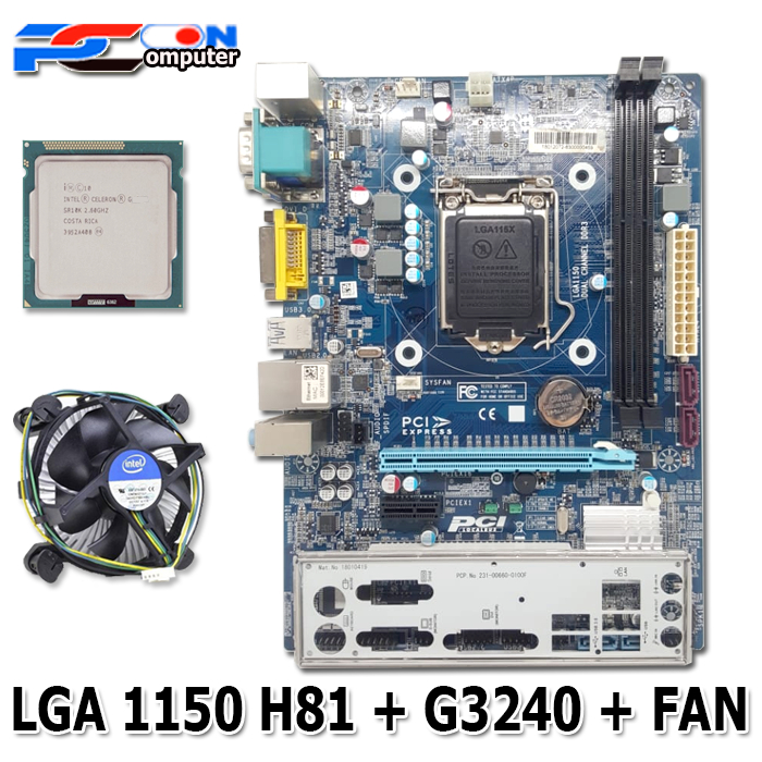 Mobo LGA 1150 DDR4 ONBOARD/ Paket Mobo H81+ G3220/3240/3260 Fan