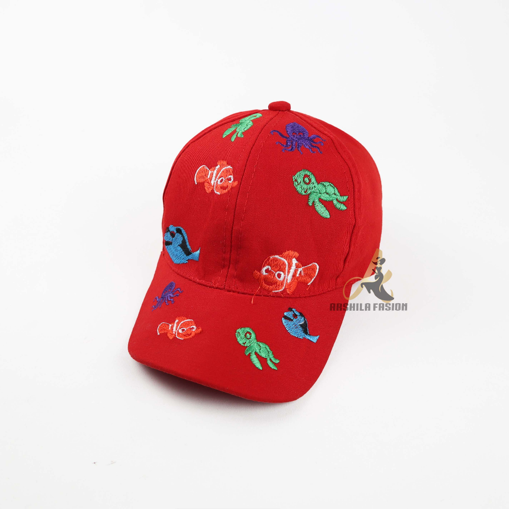 Topi Baseball Anak Laki Laki Perempuan Full Bordir Ikan