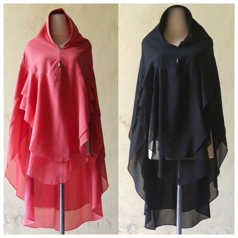 Khimar ceruty 2 layer babydoll