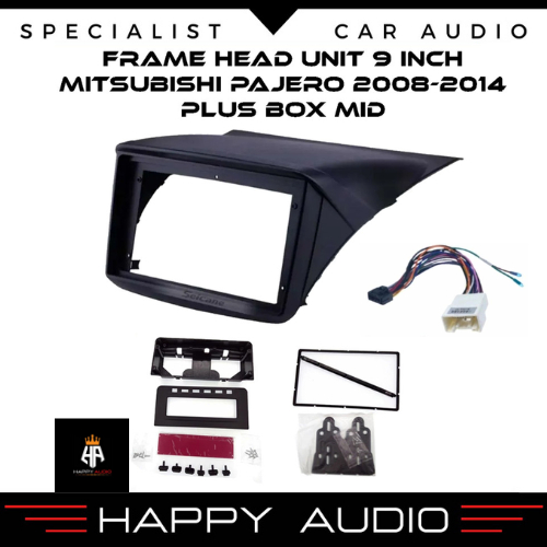 Paket Frame Head Unit + Box MID 6 TITIK Head Unit 9 Inch PAJERO SPORT 2008+