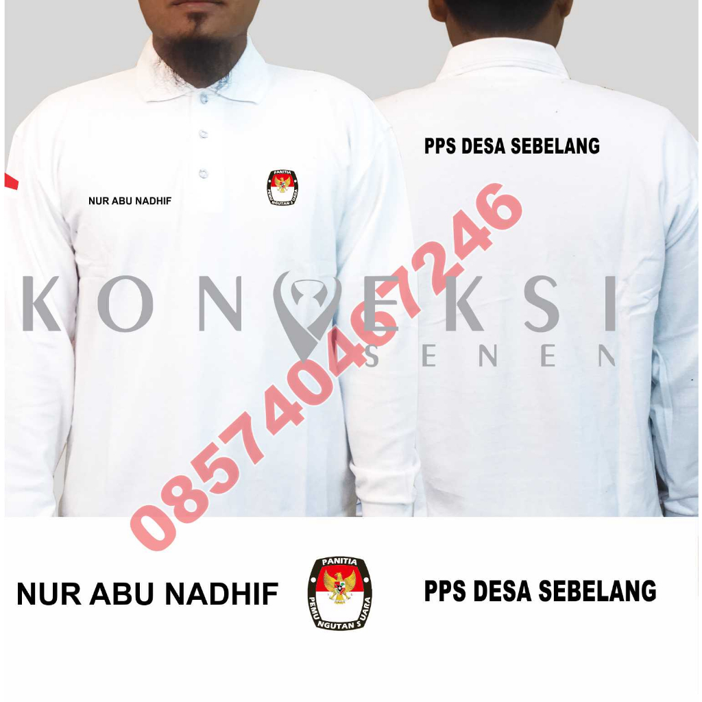 polo shirt pps / baju kerah panitia pemungutan suara kpu lengan panjang