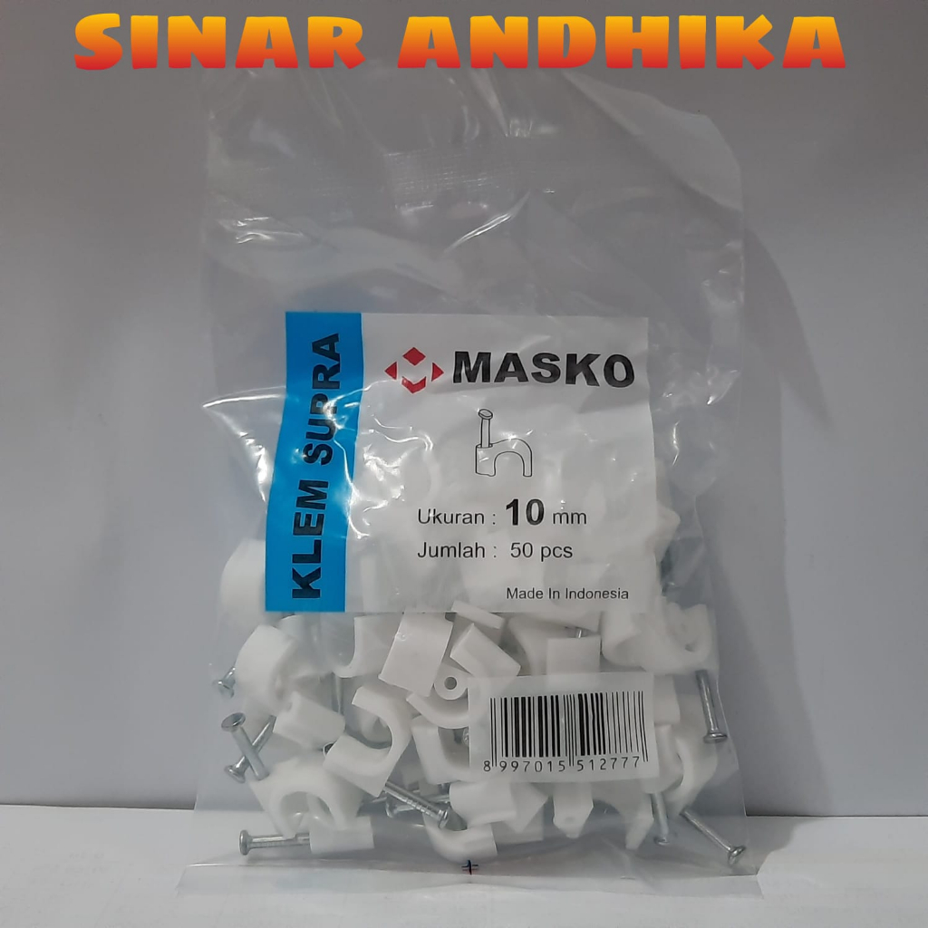 KLEM KABEL SUPRA PAKU BETON MASKO UKURAN 10 MM ISI 50 PCS