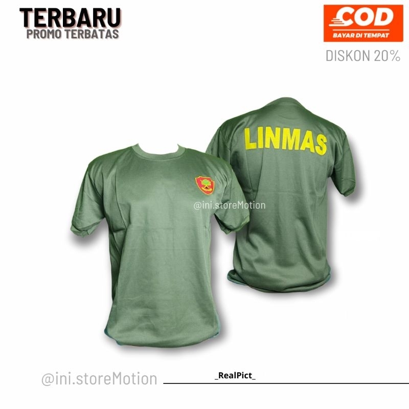 KAOS LINMAS LENGAN PENDEK HIJAU  KAOS LINMAS HANSIP HIJAU