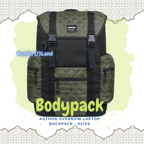 [New & Ori] Bodypack Author Overrow Laptop Backpack - Olive | Tas Ransel Bodypack Warna Hijau