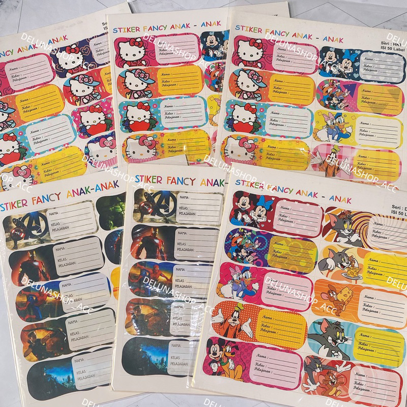 

Delunashop 50 label sticker name stiker nama biasa