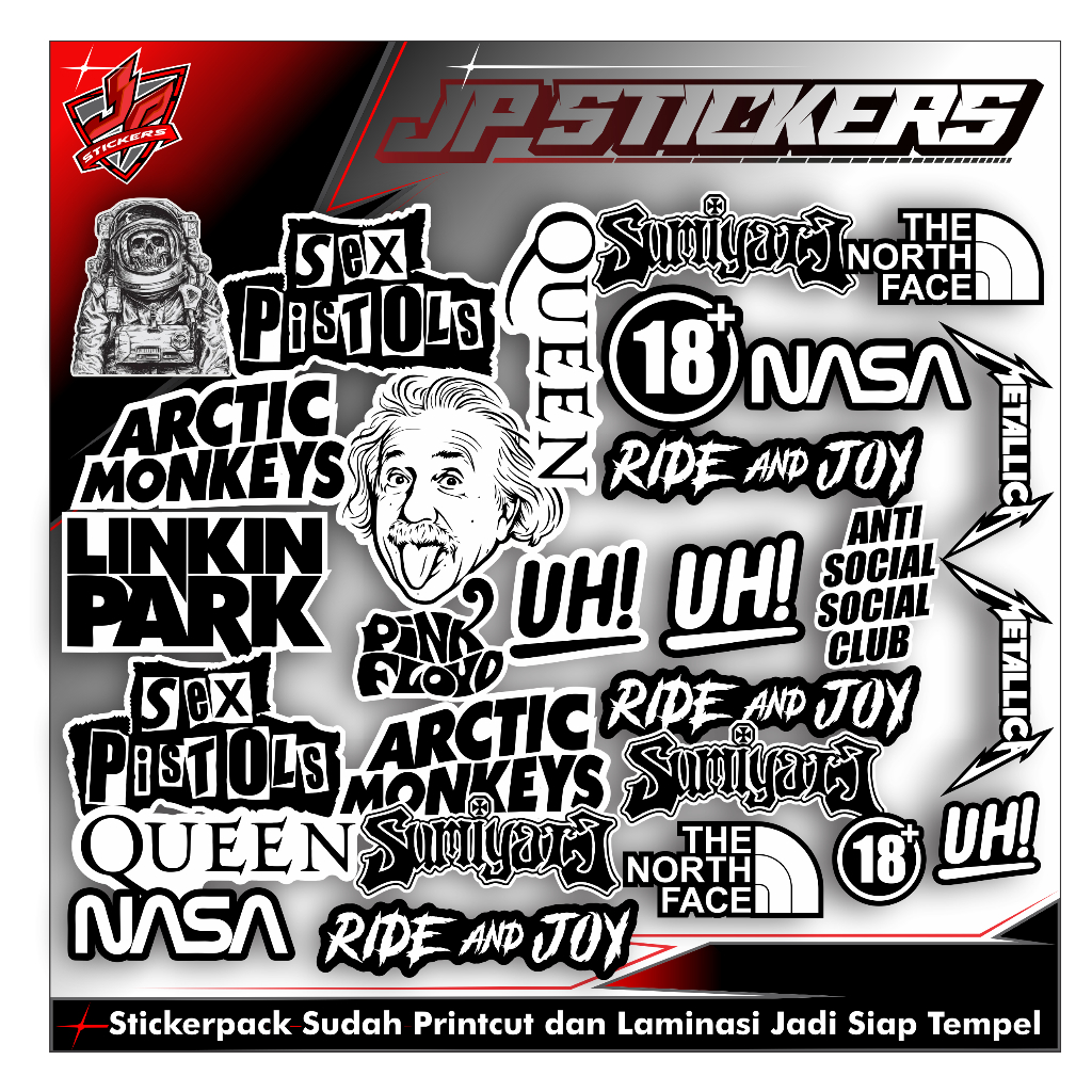STIKER SET AESTHETIC HITAM PUTIH | STIKER LAPTOP HP HELM DLL