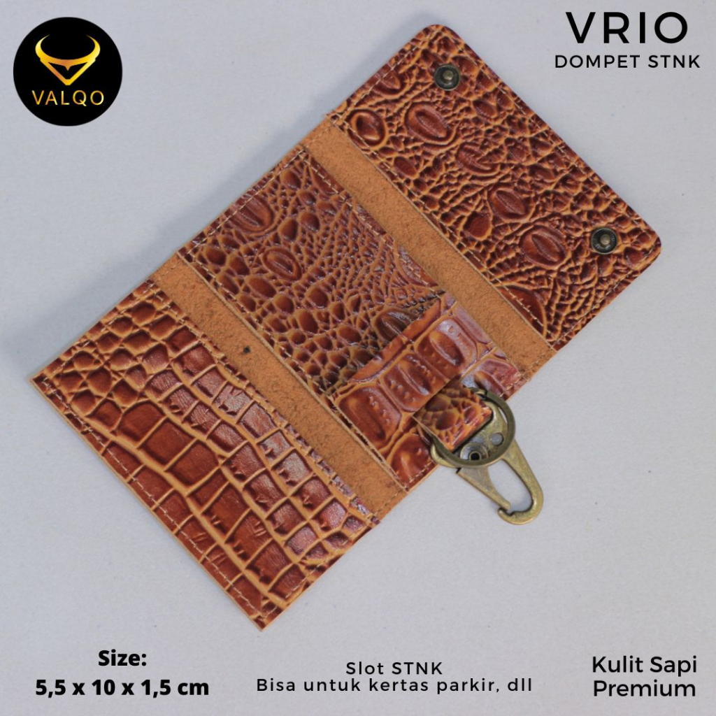 [VALQO] VRIO BY Dompet STNK Gantungan kunci kulit sapi untuk Mobil Motor STNK bisa COD