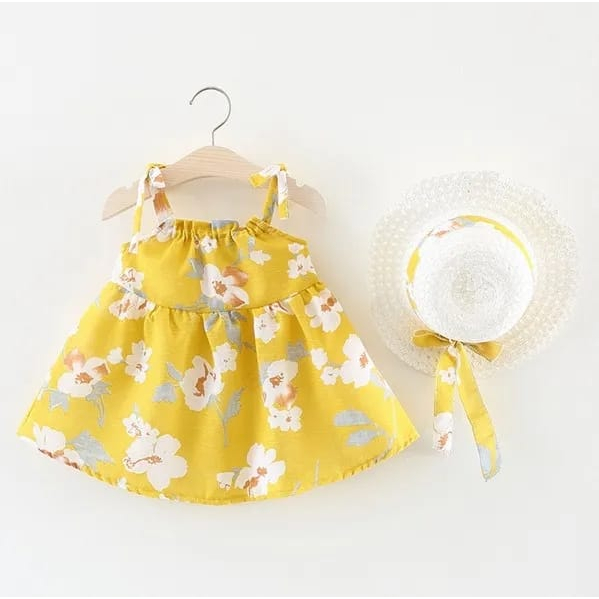 Gaun bayi 6bulan Dress pantai anak baju ulang tahun Baju dan topi anak