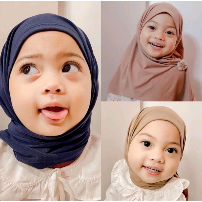 Jilbab Segitiga Instan Anak Jersey / Jilbab Instan anak Jersey