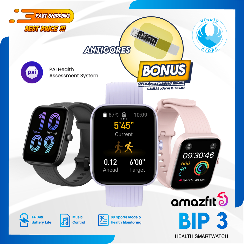 Amazfit Bip 3 PRO Series Smartwatch - Garansi Resmi