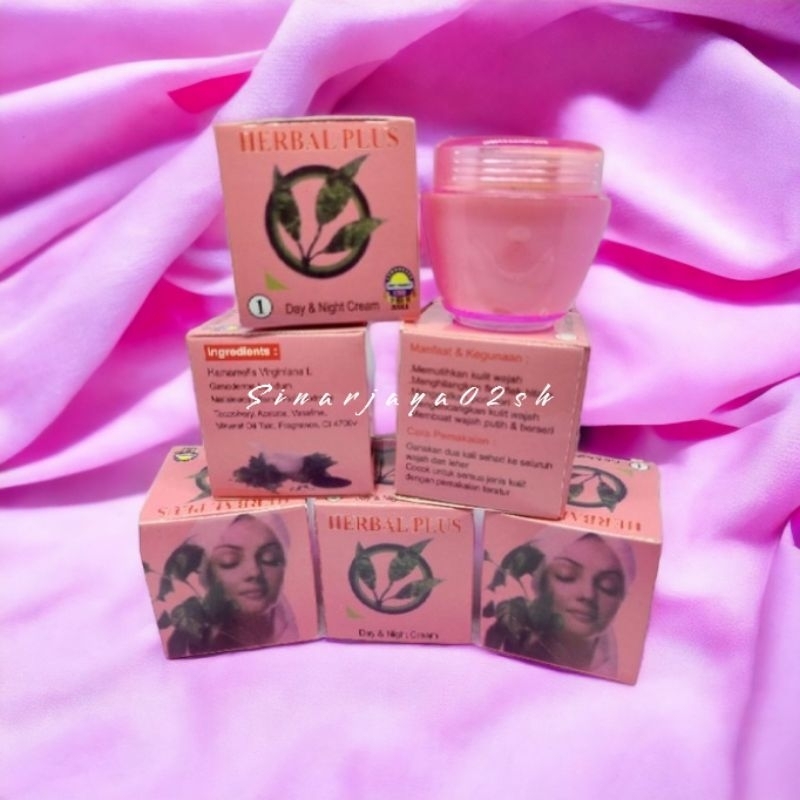 Cream Herbal Plus Holo Daun Siang Malam Whitening Original 20grm - Ecer