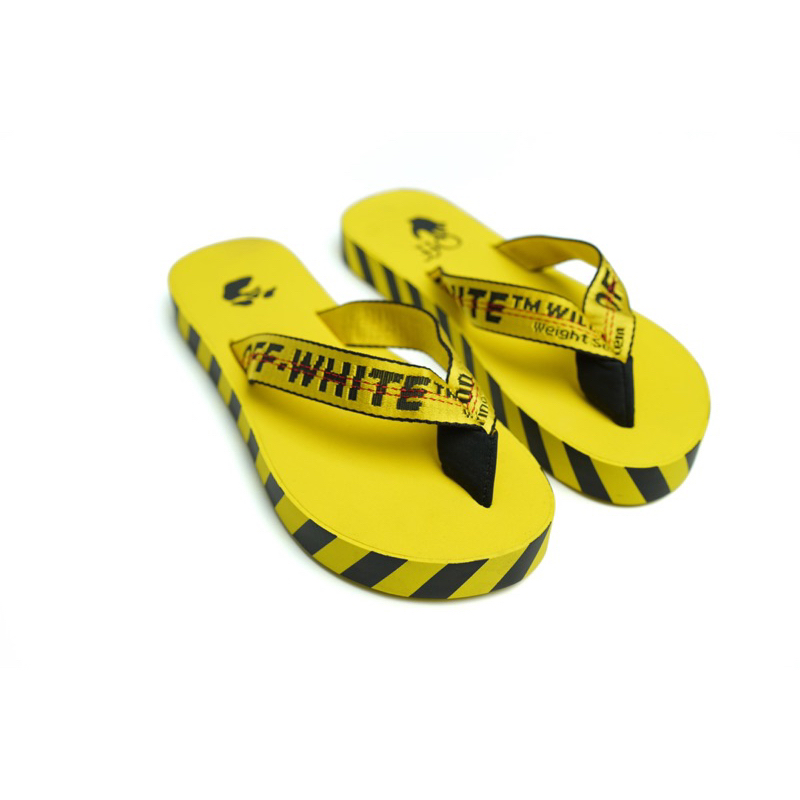 Off white  rubber flip flop yellow sandal original