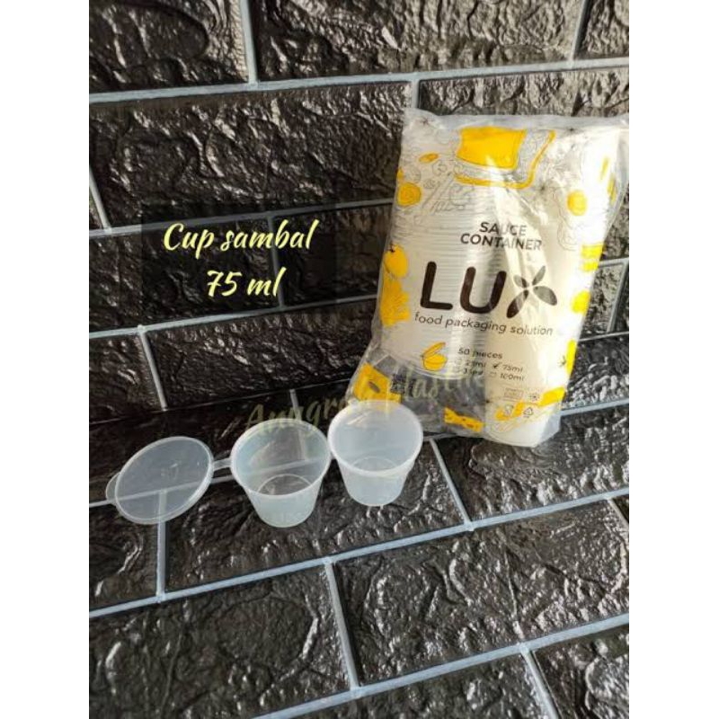 Cup Sambel/Saos LUX 75ml 100ml / Cup Kontainer Saos Sambel Isi 50pcs