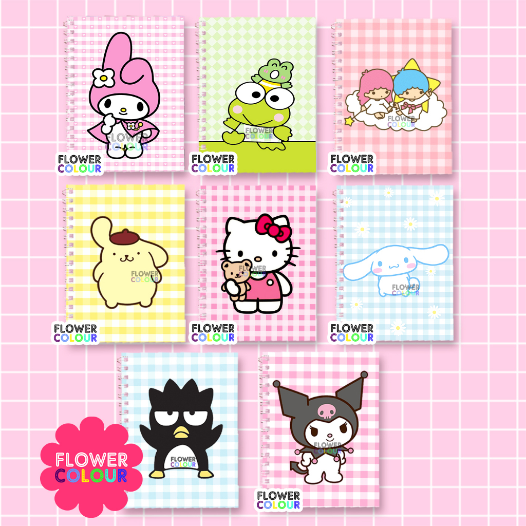 

Notebook Ring | Buku Catatan Karakter Melody Cinamaroll Hello Kitty | Notes Keroppi Kuromi Little Twin Star