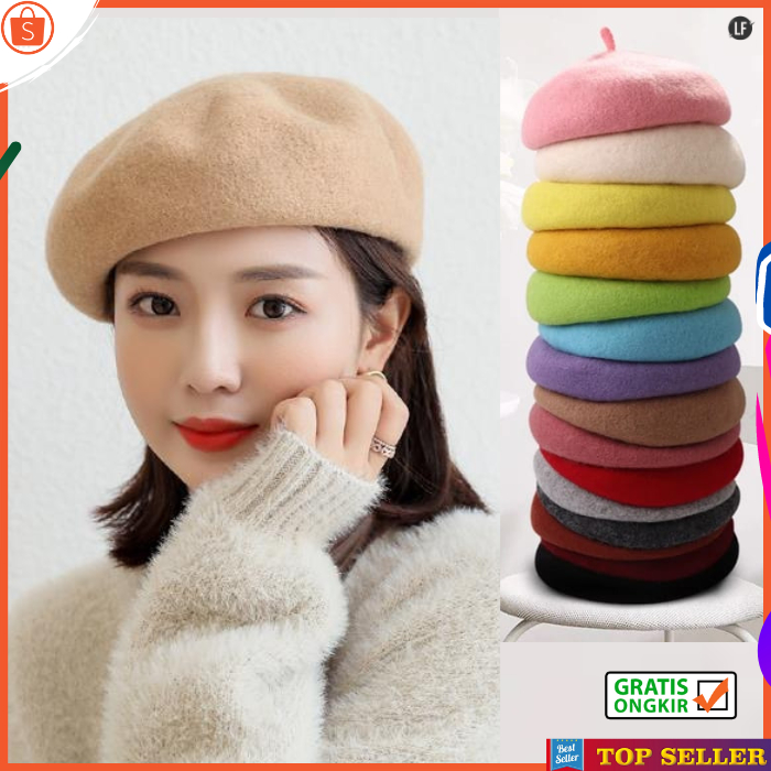 TOPI BARET PEREMPUAN KEKINIAN FASHION KOREA KUPLUK CEWEK DEWASA PINK FANTA ARTIST WOMEN CAP W16